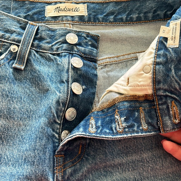 New Madewell The Tall Perfect Vintage Straight Jeans in Becker Wash Button Front - Picture 5 of 5